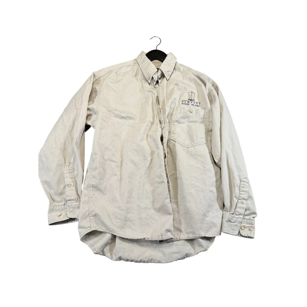 C-A-M-P Newport Rhode Island Shirt Size Medium Khaki Tan Outdoor EUC
